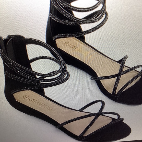 ANKLE STRAP RHINESTONE SANDALS (NWOT) (Size:10) - Picture 4 of 4